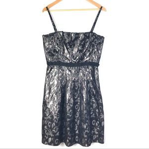 TORY BURCH cocktail dress 10 metallic black d508